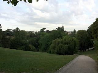A view of the Parisian skyline, as seen from the Parc des Buttes Chaumont