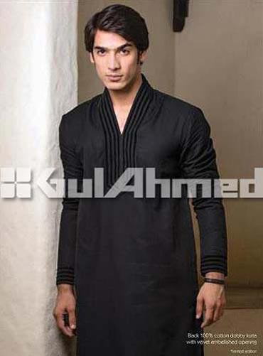 Gul Ahmed Kurta Shalwar Fall Eid Collection 2012 for Men with Sinewy and Veritable Prints