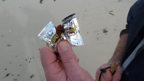 Beach Food sachet of food found on beach