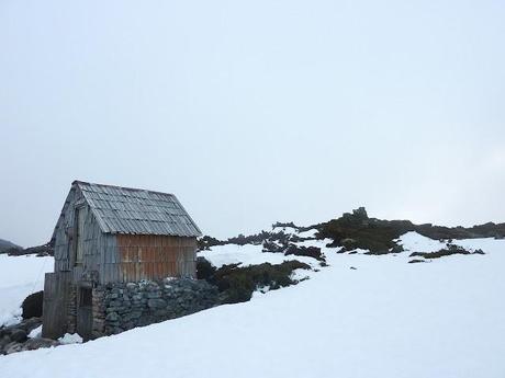 kitchen hut in snow