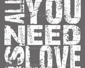 All You Need Is Love - Gray or Grey and White Quote- 8x8 Multi Colored Canvas Textured Art Print - Made by artstudio54 on ETSY - artstudio54 All You Need Is Love - Gray or Grey and White Quote- 8x8 Multi Colored Canvas Textured Art Print - Made by artstudio54 on ETSY - artstudio54