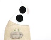 Handmade Sock Toy, Fabric Creature, Art Doll, Soft Toy Animal, Plush Toy, Splodge an Original Poosac Toy with Birthday Hat - poosac Handmade Sock Toy, Fabric Creature, Art Doll, Soft Toy Animal, Plush Toy, Splodge an Original Poosac Toy with Birthday Hat - poosac