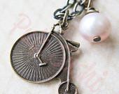 Vintage Penny Farthing Charm Necklace - pulpsushi Vintage Penny Farthing Charm Necklace - pulpsushi
