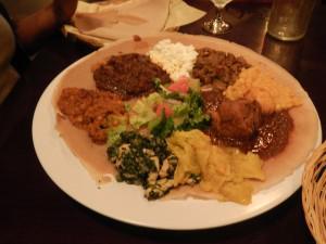 ethiopian Injera with tibs