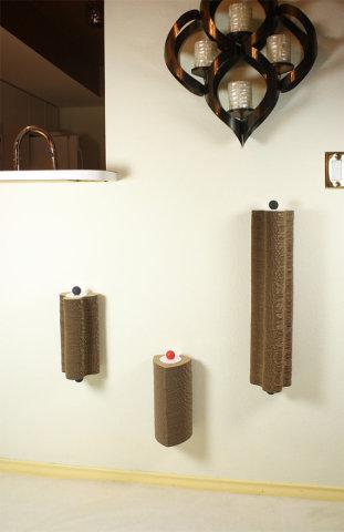 Trio Wall-Mounted Scratch Towers, variable sizes: © Moderncat Design