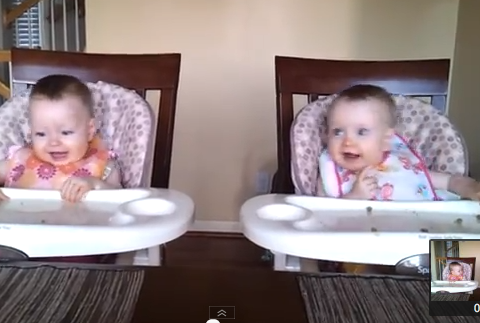Identical twin baby girls LOVE their daddy on guitar