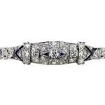 Vintage Sapphire and Diamond Platinum Bracelet, vintage sapphire bracelet, vintage platinum bracelet