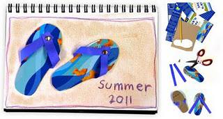 Art Journaling 135, Summer Flip Flops