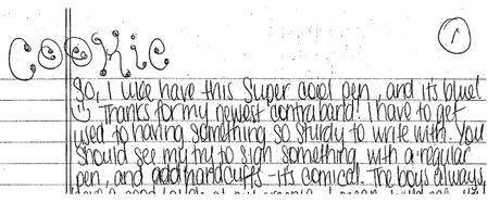 Cookie 1 Guest Blogger: Handwriting Analyst Michelle Dresbold