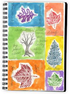 Tree Stamps and Watercolor