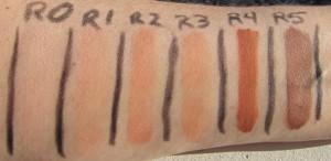 OCC R series foundation swatches direct outdoor lighting OCC Skin: Conceal review and swatches
