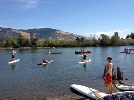 Boards, kayaks, and canoes, Nichols Basin, Hood River Oregon: Hood River “Float-In”