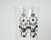 black bead earrings, - hobilium black bead earrings, - hobilium