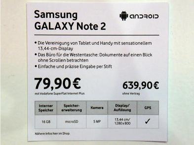 price galaxy note 2