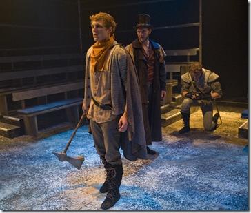 Brandon Ruiter, Cliff Chamberlain and Walter Briggs, in a scene from The House Theatre's Review: The Iron Stag King, Part I (The House Theatre)