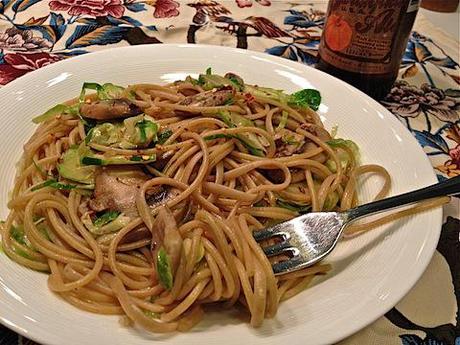 Chili Spiced Brussels Sprouts with Whole Wheat Spaghetti.JPG