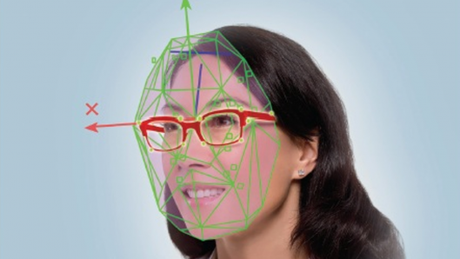 2D/3D tracking allows this woman to try on virtual glasses