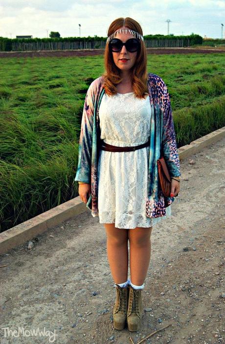 Kimono, Lace and Spikes (Outfit + Mini DIY) outfit what i wore themowway kimono leather spikes
