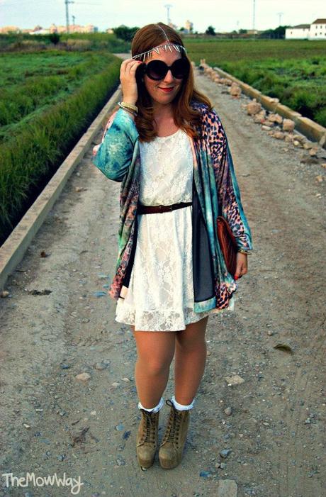Kimono, Lace and Spikes (Outfit + Mini DIY) outfit what i wore themowway kimono leather spikes