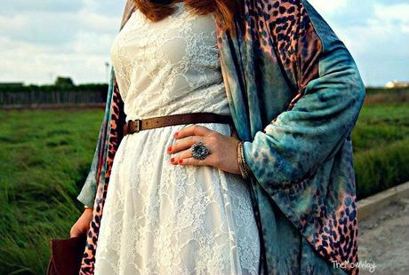 Kimono, Lace and Spikes (Outfit + Mini DIY) outfit what i wore themowway kimono leather spikes