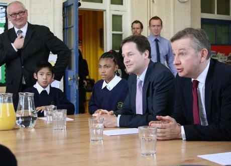 Nick Clegg and Michael Gove on a school visit. Photo Credit: Flickr. 
