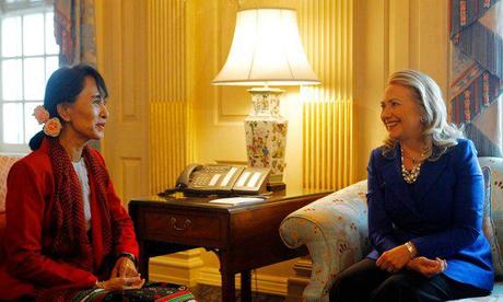 aung with clinton Sustaining Democratic Reform in Burma