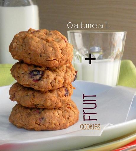 Chewy Oatmeal, Coconut & Fruit Cookies