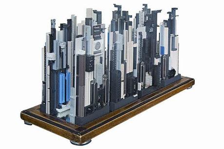 City Model Built Completely Out Of Computer Parts