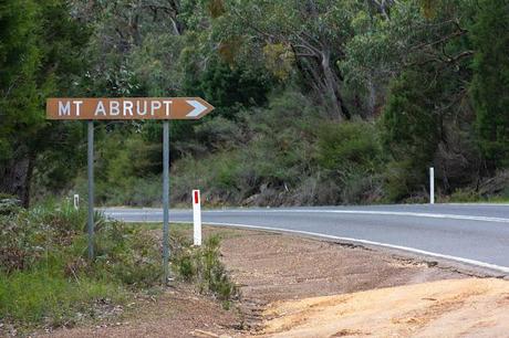 road sign to mount abrupt 