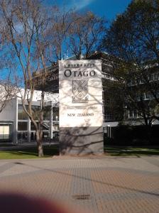 Sign at the front of the University of Otago