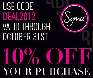 Sigma's Coupon Code For October!