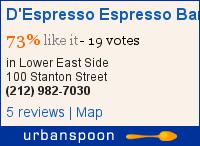 D'Espresso Espresso Bar on Urbanspoon