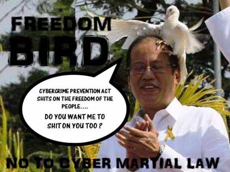 Freedom Bird Shits On PNoy : No To Cyber Martial Law