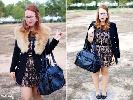 Metallic lace dress THREE ways * ONE: to work (Outfit)