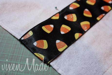 Ribbon Trimmed Halloween Dish Towels