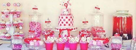Red, pink & White Hello Kitty  9th Birthday Party by Couture Crafts
