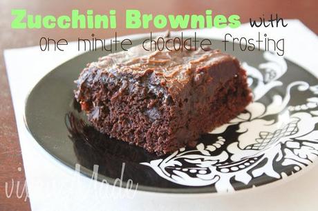 Zucchini Brownies with One Minute Chocolate Frosting