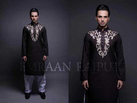 Men Kurta Embroidery Neck Designs Collection 2012-13 by Emraan Rajput with Khoobsurat & Rang Biringi Style