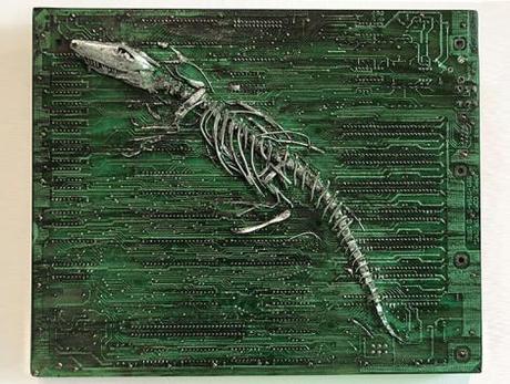 Peter McFarlane transforms Old Circuit Boards into Fossil Art