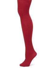 Burgundy 1 Pair Of Fashion Ribbed Opaque Tights