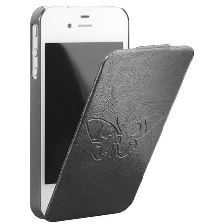 Bigben-Zadig-Voltaire-Flap-Leather-iPhone-4-4S-Case-Butterfly-Silver Bigben Zadig & Voltaire Black Leather Case for iPhone 4 / 4S