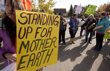 First Nations and Allies Protest Gateway Pipeline Hearing