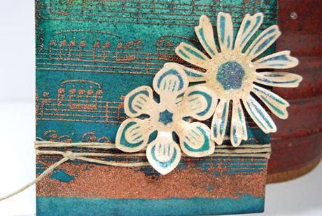 Musical Notes and Jewel Flowers Tattered Angels Tag