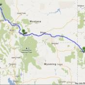 Our Route from Rapid City to Kalispel