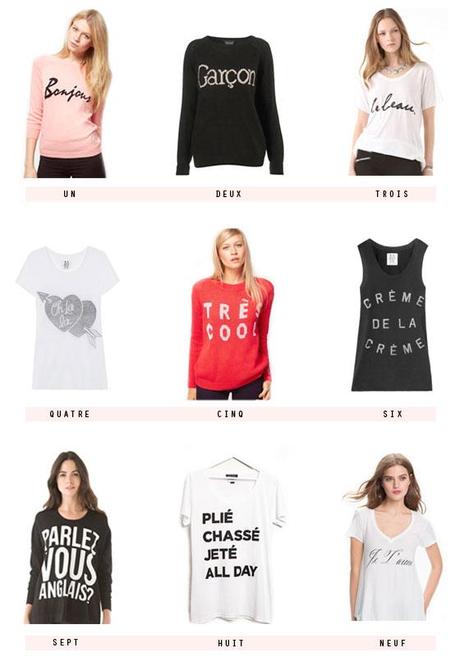 GET THE LOOK French Phrase Tops