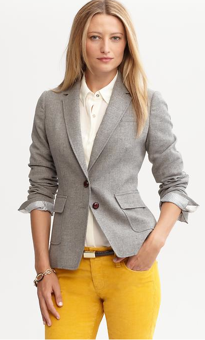 Banana Republic yellow and tweed image must have promo code fashion stylist the laws of fashion coupon 
