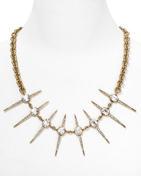 Gold plated elizabeth cole 24kt gold statement dagger necklace mn minnesota personal shopper stylist the laws of fashion
