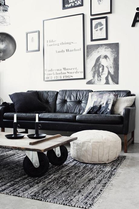 Black and white living room in Finland