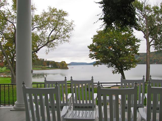 otesaga hotel's back porch and view