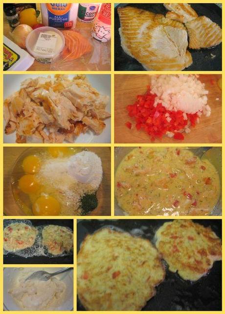 Savory salmon pancakes -collage